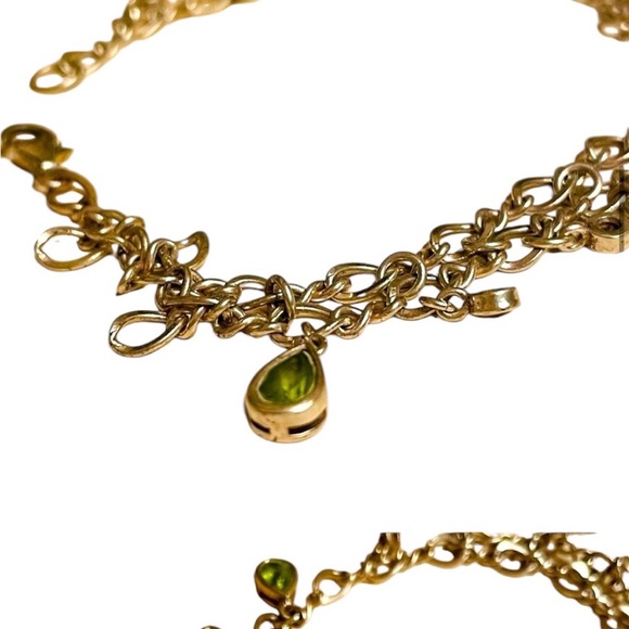 Peridot and Citrine Sterling Silver Charm Bracelet from The Silver Company - Picture 2 of 10